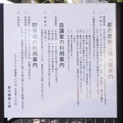 都市農業公園の案内板