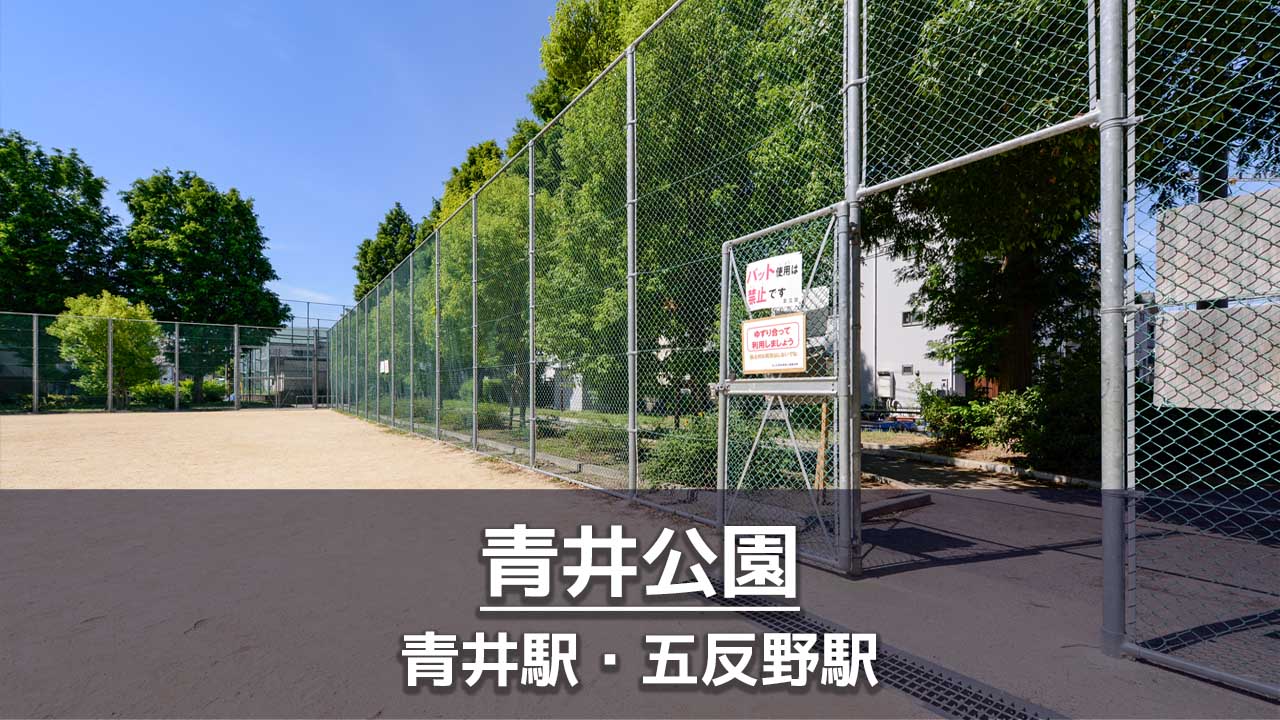 青井公園の見どころを紹介：多目的広場（ボール遊び）・ウォーキングコース