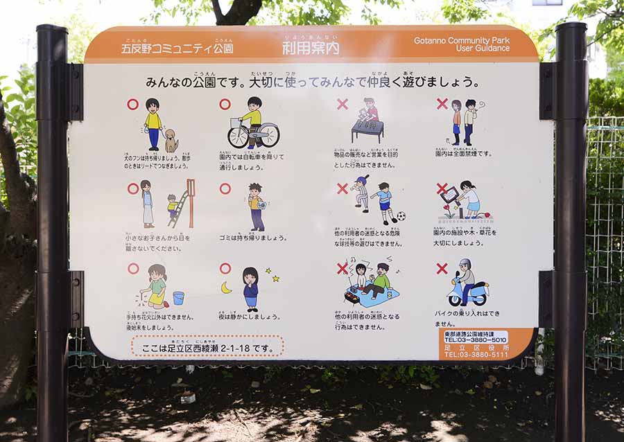 案内板（五反野コミュニティ公園）