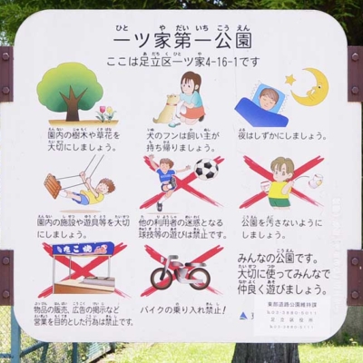 案内板（一ツ家第一公園）
