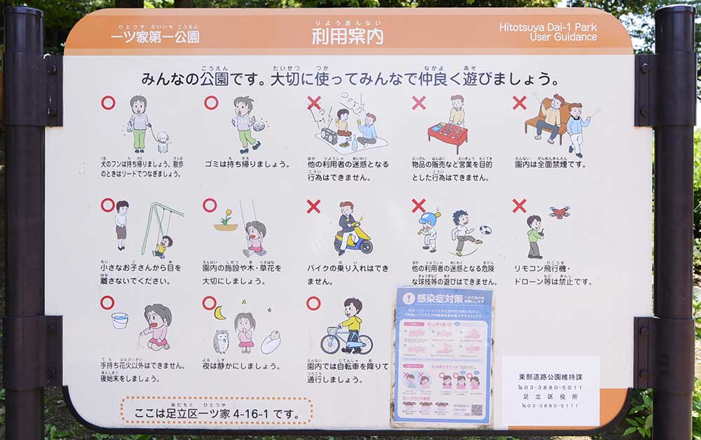 案内板（一ツ家第一公園）