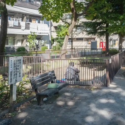 袋橋公園にある砂場