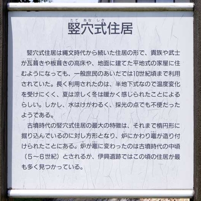 竪穴式住居案内（伊興遺跡公園）