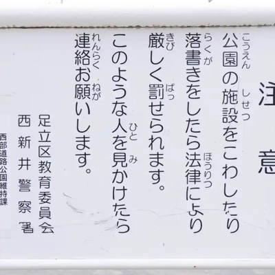 北宮城町公園の案内板