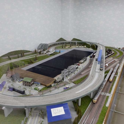 展示室にある鉄道模型（北鹿浜公園）