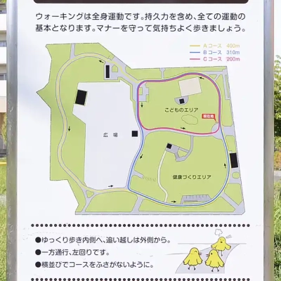 江北平成公園のウォーキングコースの案内