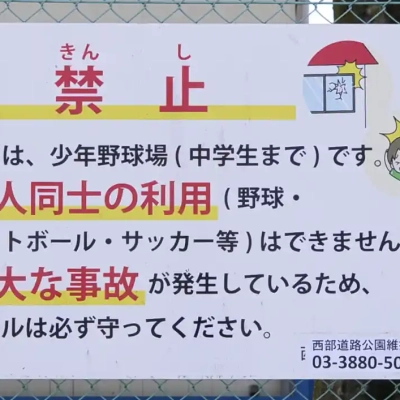 南椿公園のグラウンドにある案内板