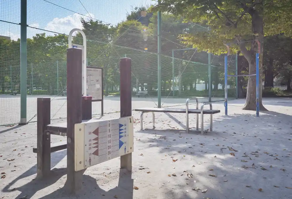 葛飾区中道公園の健康器具コーナー