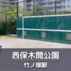 西保木間公園の見どころを紹介：球技用の壁打ちボード・遊具