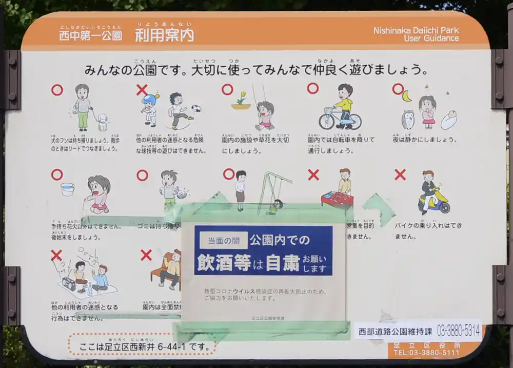 西中第一公園の案内板