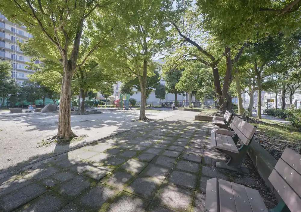 足立区立小台公園にあるベンチ