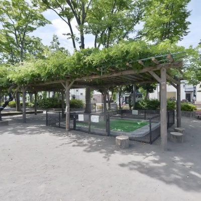 sano-playground-equipment-2 砂場の屋根になっている藤棚|足立区にある佐野公園