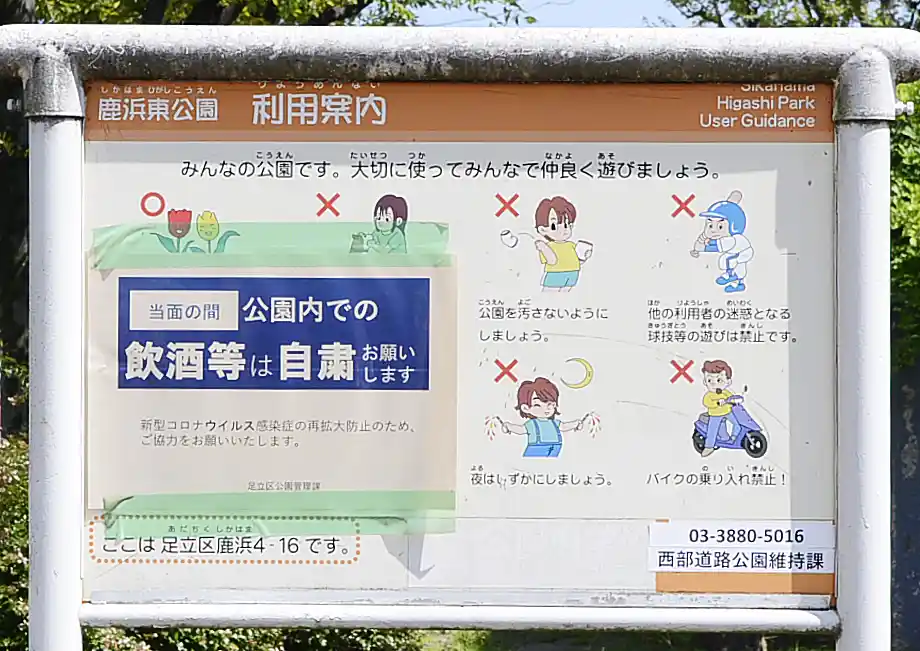 鹿浜東公園の案内板