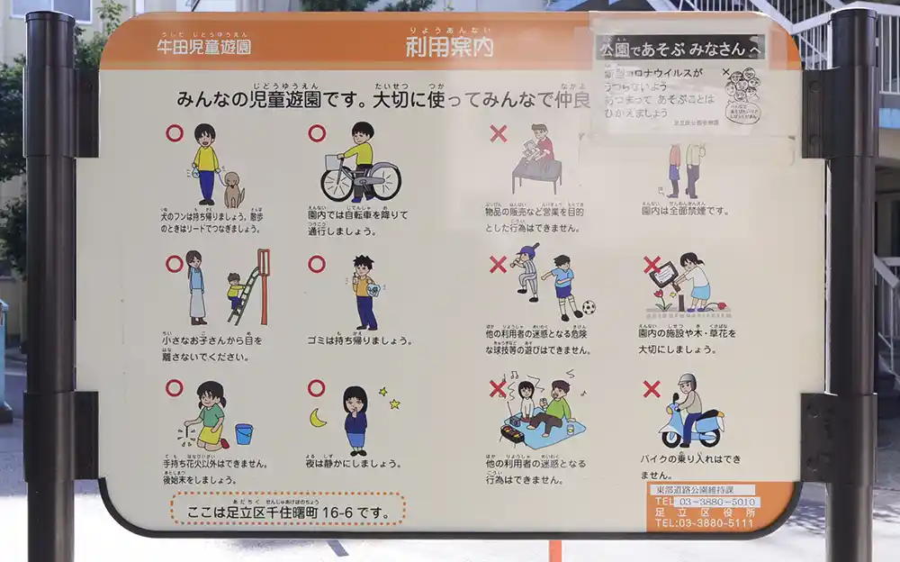 ushidajidou-sign-1 案内板(牛田児童遊園)