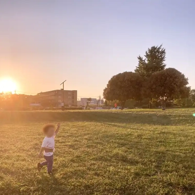 空が広く夕焼けがきれいな公園（中川公園B地区）
