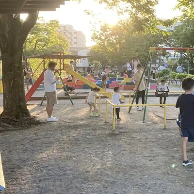 休日はかなり混雑する（大谷田南公園）