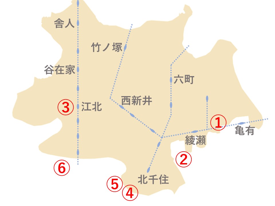 足立区周辺でオムツが外れていなくても水遊びできる公園の地図