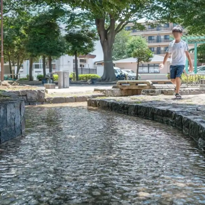 葛飾区中道公園のじゃぶじゃぶ池