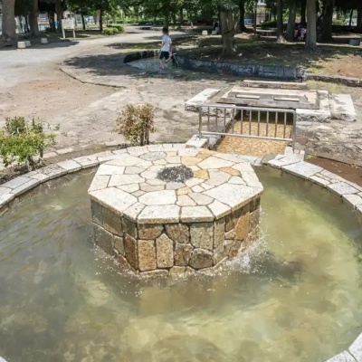 葛飾区中道公園のじゃぶじゃぶ池